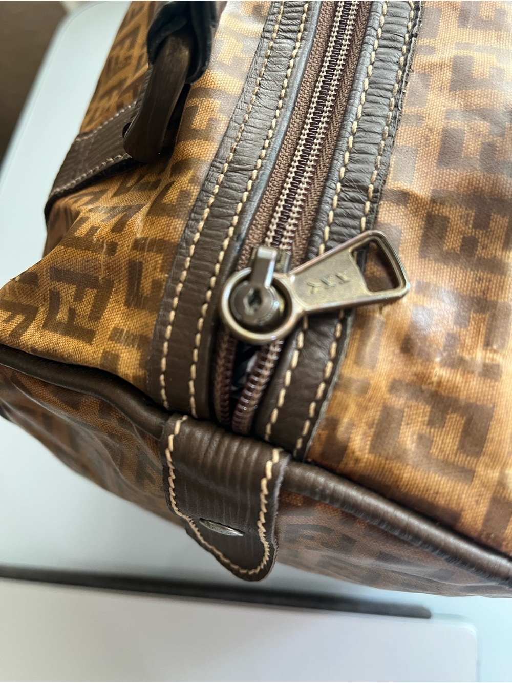 FENDI VINTAGE FF MONOGRAM HANDBAG - Picture 4 of 16